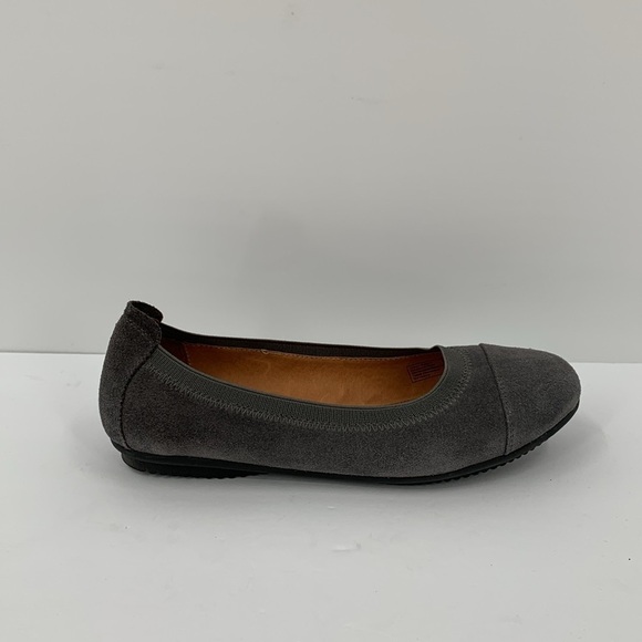 Josef Seibel Pippa gray suede ballet flats shoe comfort slip-on spectator 37 6 - Picture 1 of 6